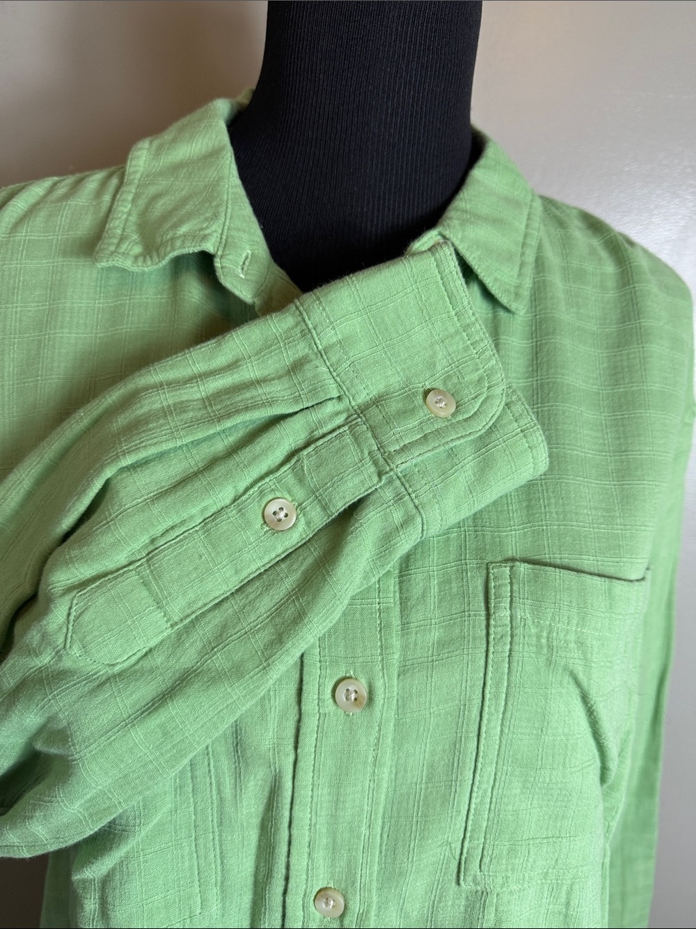 Sonoma Lightweight Button-Up Shirt in Light Green 100% Cotton Sz L NWT - Picture 5 of 11